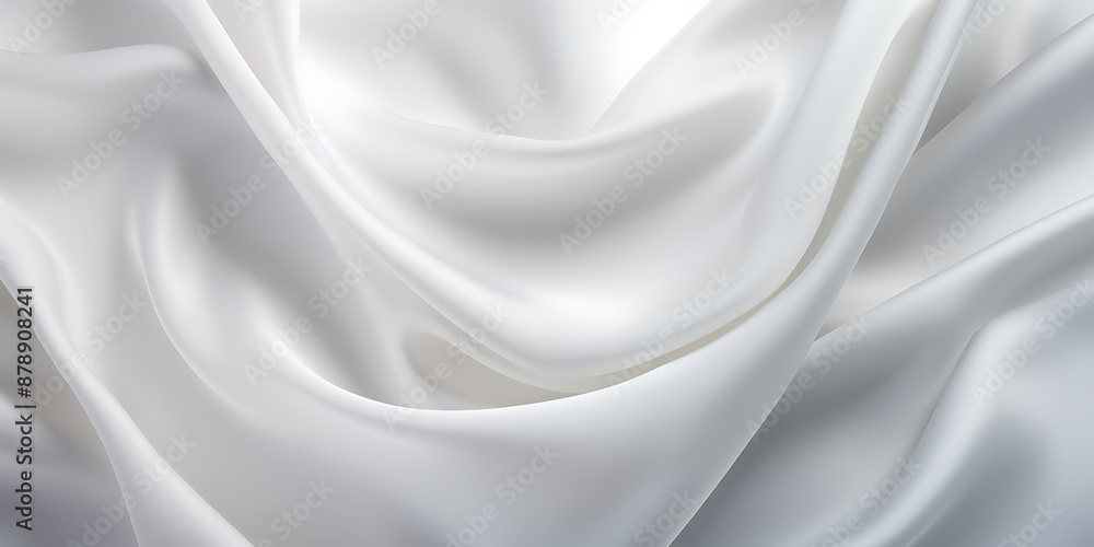 Obraz premium White Crumpled Fabric as a Background, White Cloth Texture