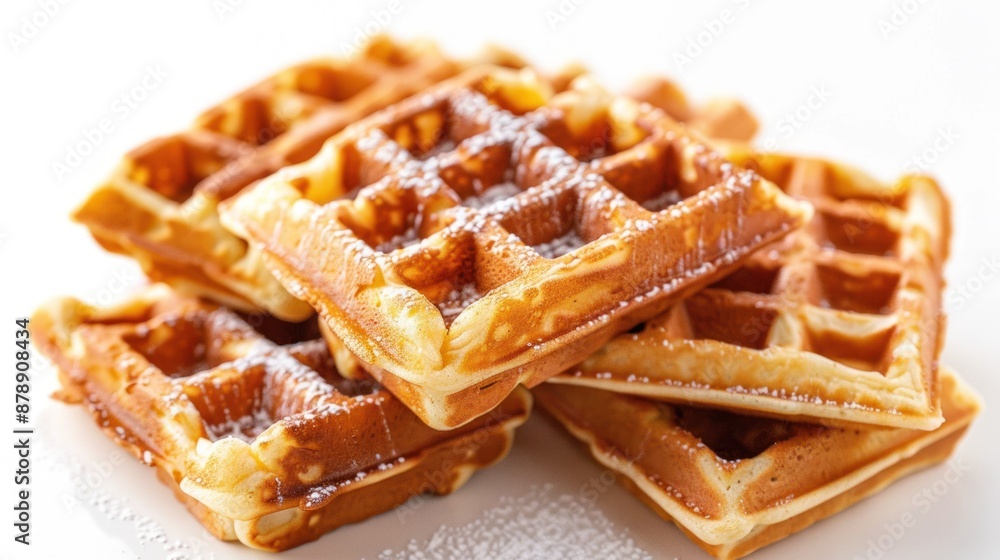 Golden Waffles with Powdered Sugar Golden Waffles with Powdered Sugar