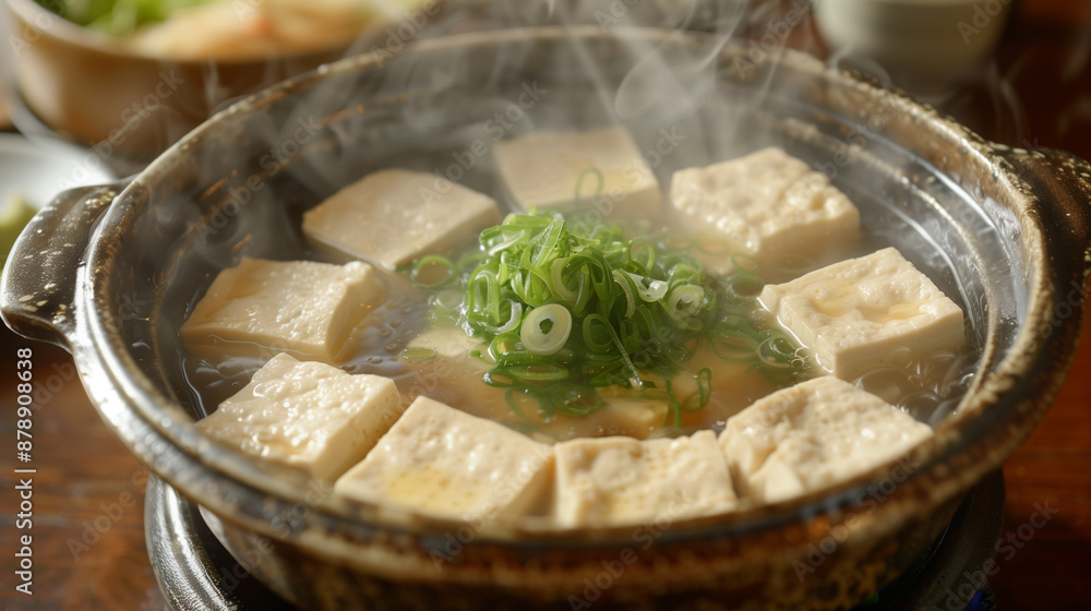 Fototapeta premium Steaming Pot of Yudofu in Kyoto