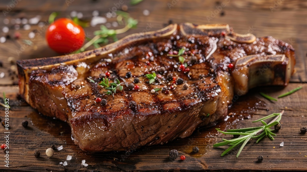 Fresh T Bone Steak on rustic wooden surface Fresh T Bone Steak on rustic wooden surface