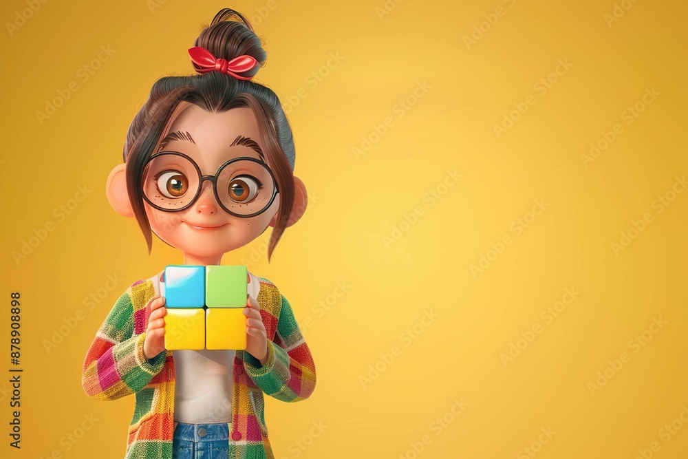 Girl with a puzzle cube, Girl with a puzzle cube,