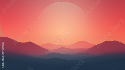 A Beautiful Sunset Over the Mountains with a Serene Horizon and Warm Colors