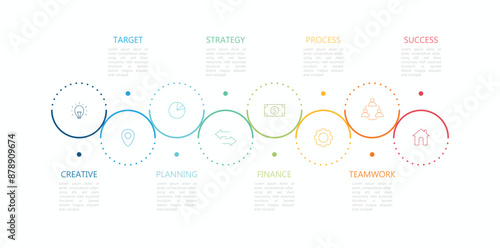 Infographic 8 options design elements for your business data. Vector Illustration.