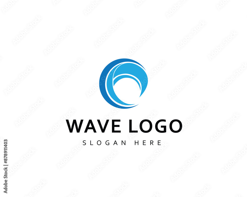 blue wave logo template with letter c design colorful blue wave logo template with letter c design colorful