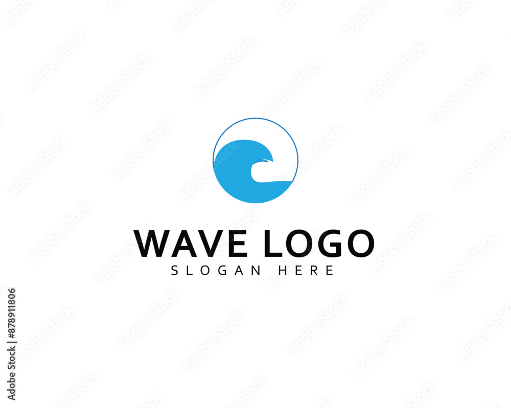 sea wave pattern round shape minimal one line for decorative,logo,wall art,etc sea wave pattern round shape minimal one line for decorative,logo,wall art,etc