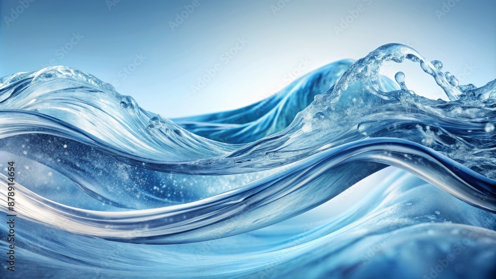 Frosty sinuous waves abstractly frozen in mid-air on pristine white background with razor-sharp clarity. Frosty sinuous waves abstractly frozen in mid-air on pristine white background with razor-sharp clarity.