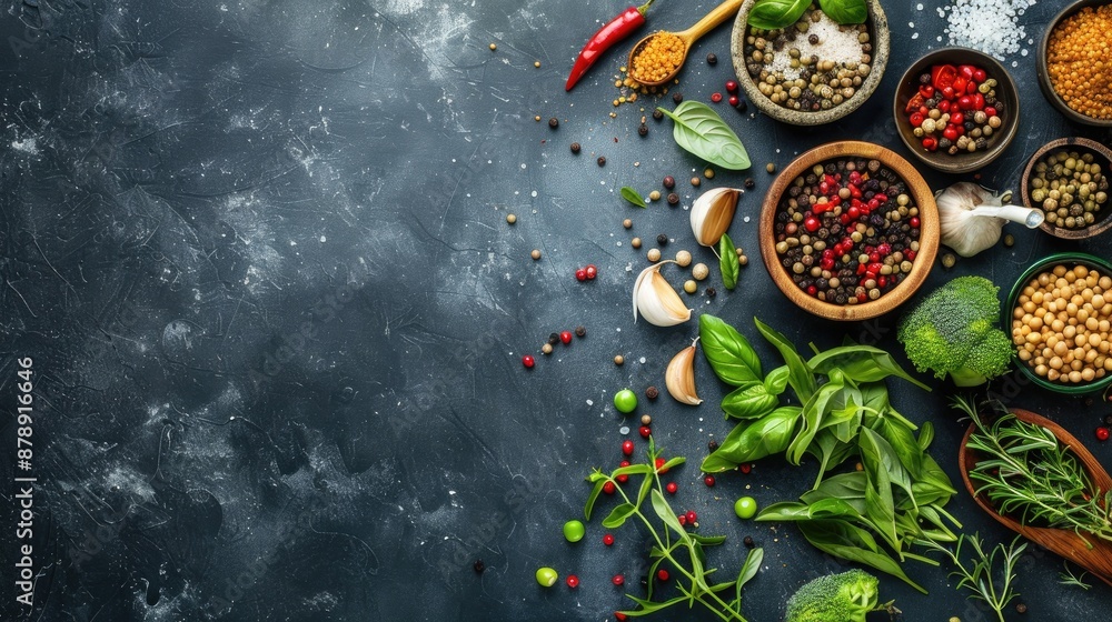 Clean Eating Diet Top View of Vegan and Vegetarian Ingredients Clean Eating Diet Top View of Vegan and Vegetarian Ingredients