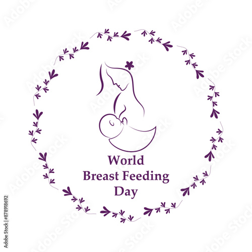 World breastfeeding week 1-7 August, feeding of babies symbol vector background design