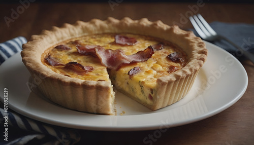Wallpaper Mural bacon and egg quiche on a plate Torontodigital.ca