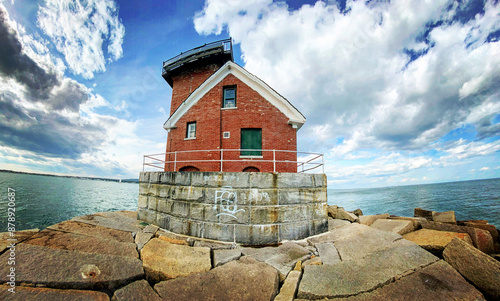 Rockland Breakwater Lighthouse in Rockland, Maine USA
