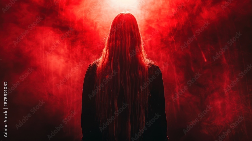 Mysterious Figure in Red Smoke Mysterious Figure in Red Smoke