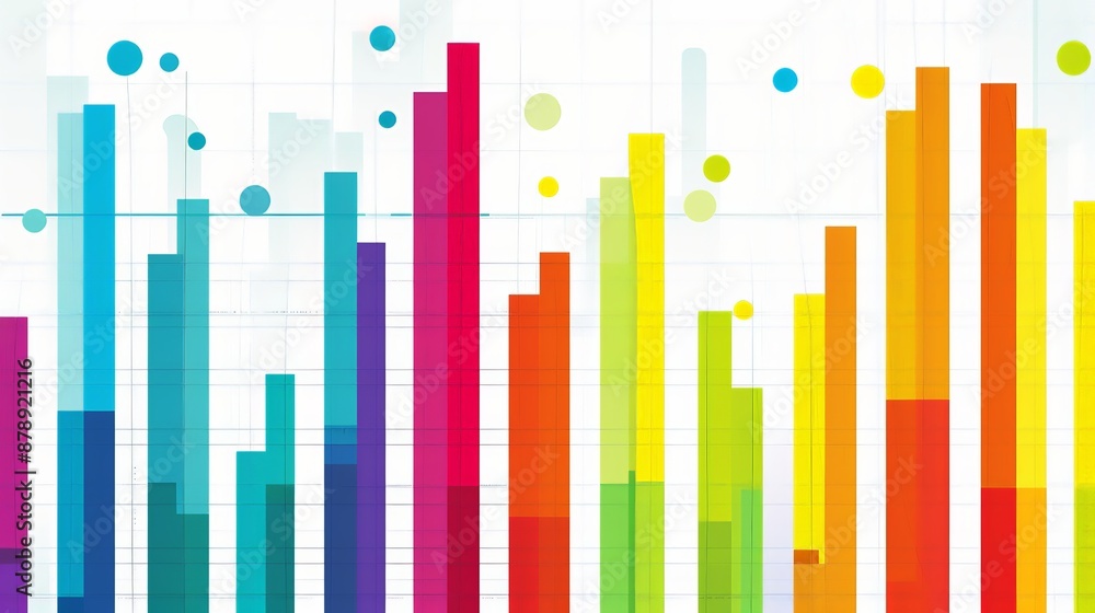 A colorful bar chart illustrating sales data over the past year, with different colors representing various product categories A colorful bar chart illustrating sales data over the past year, with different colors representing various product categories