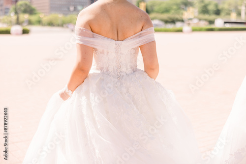 bride in white wedding dress