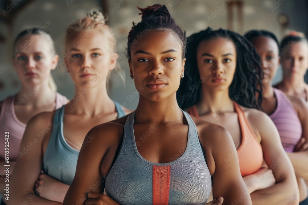 Fototapeta premium diverse female athletes celebrate their healthy and active lifestyle