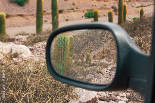 car point of view in the mountains photo