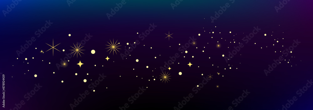 Fototapeta premium 煌めく星と背景のイラスト素材