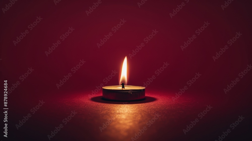 Flickering candle flame on dark red background Flickering candle flame on dark red background
