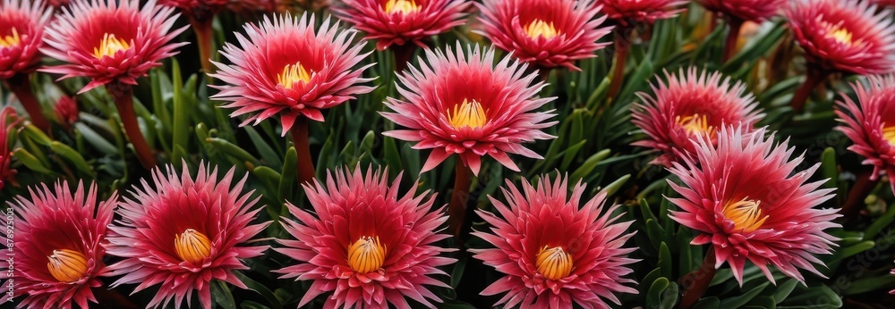 Pink and Yellow Flowers in Bloom. Pink and Yellow Flowers in Bloom.