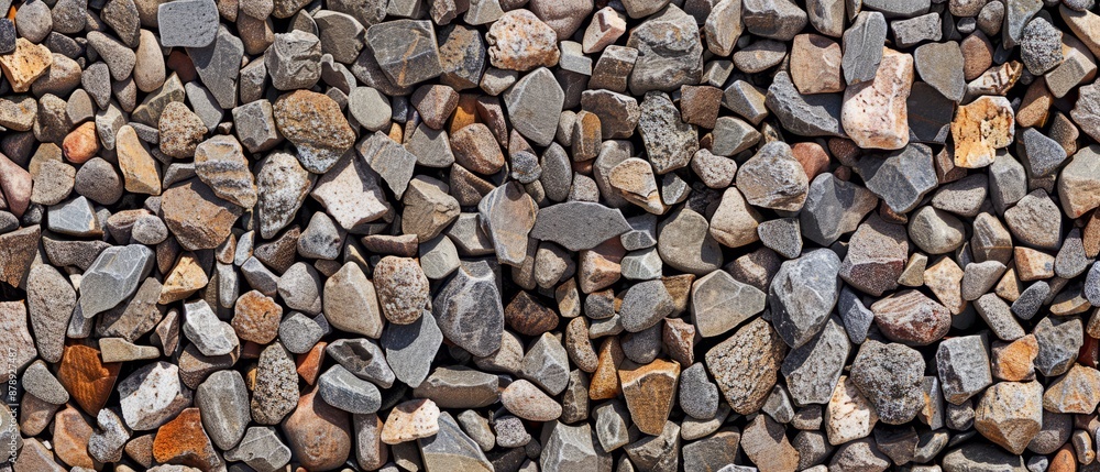 Panoramic close-up, high detail scan of driveway gravel texture, Generative AI Panoramic close-up, high detail scan of driveway gravel texture, Generative AI