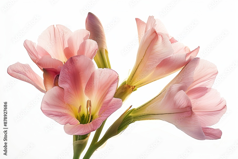 Pink Freesia Isolated on White Background. Beautiful Freesia Flower Pink Freesia Isolated on White Background. Beautiful Freesia Flower