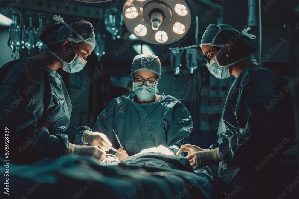 Medical team performing surgery in hospital Medical team performing surgery in hospital