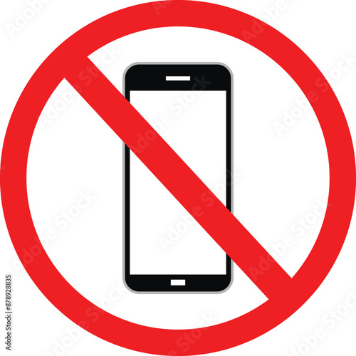 no mobile phone sign vector