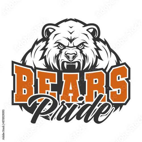 Bears Illustration Clip Art Design Shape. Mascot Silhouette Icon Vector.	
