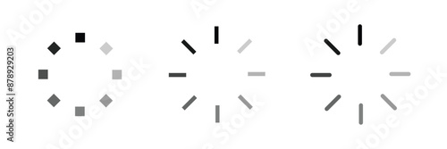 Loading bar icons. website load bar vector icon, Circle Buffering icon. loader collection. Loading status, Loading isolated. Load symbol, load vector icons, buffering vector icon. Eps 10.