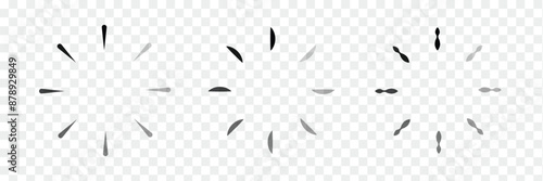 Loading icon set. Screen load progress wait circle vector symbol. Web buffer loader sign.