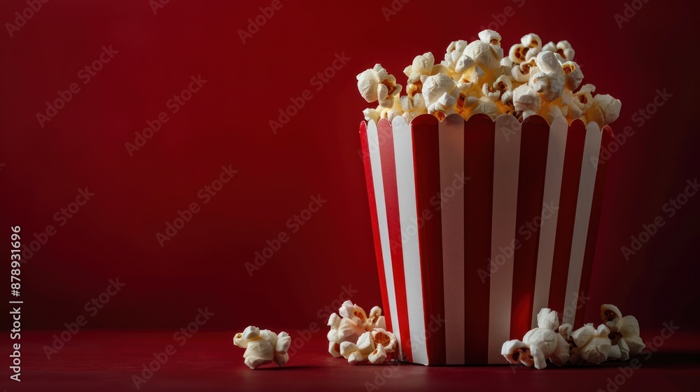 Popcorn in a Red and White Striped Bucket Popcorn in a Red and White Striped Bucket
