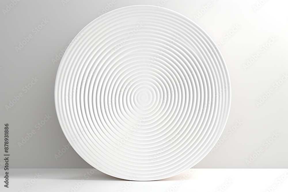Obraz premium White round frame on white background