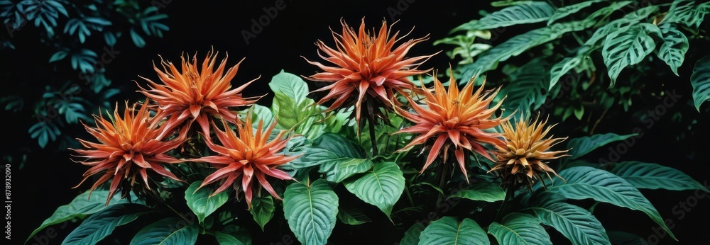 Orange Flowers with Green Leaves. Orange Flowers with Green Leaves.