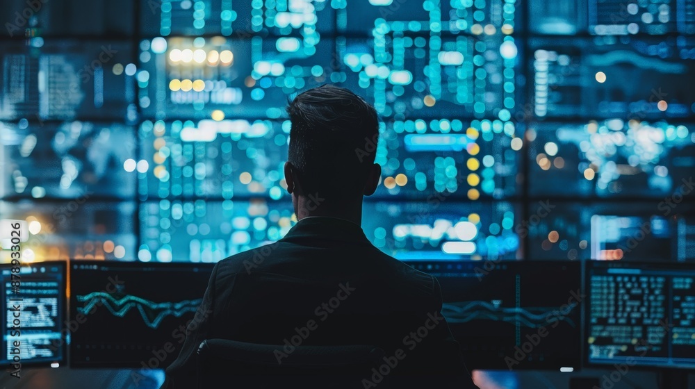 A cybersecurity scene with a professional analyzing data breaches and protecting sensitive information from cyber attacks A cybersecurity scene with a professional analyzing data breaches and protecting sensitive information from cyber attacks
