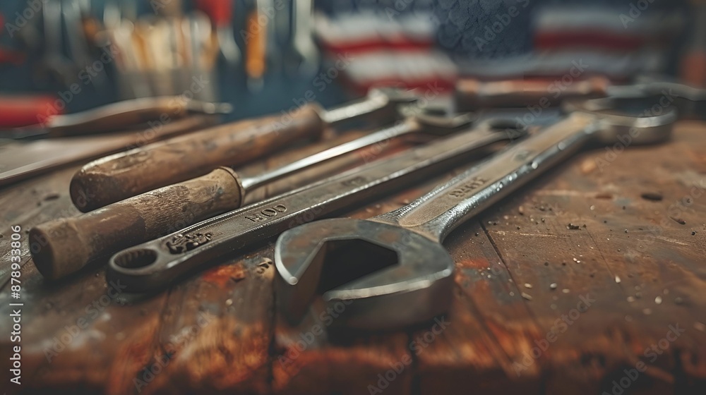 Fototapeta premium Labor Day: Honoring the tools and hands that build our nation.