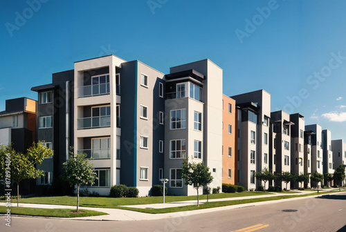 Rental apartments or condominiums in the suburbs or residential area, modernization or new construction, houses and real estate market, real estate