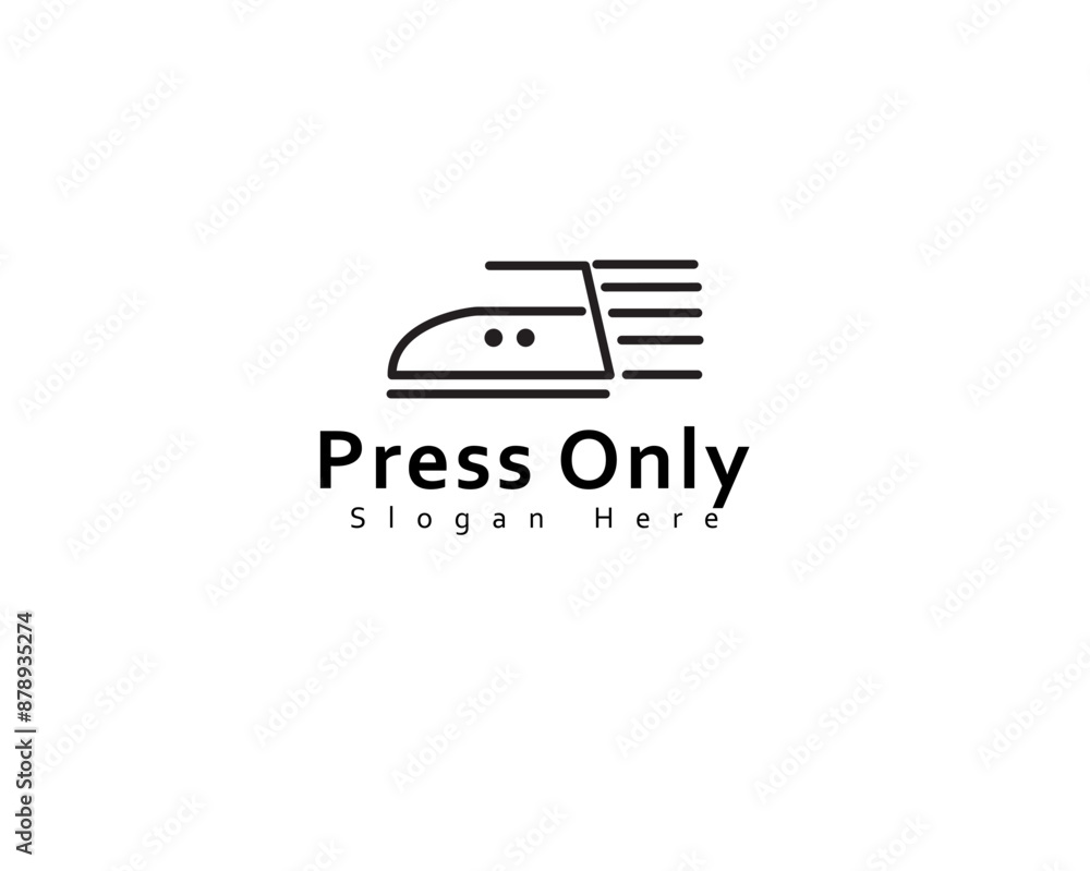 Laundry logo with press only service template Laundry logo with press only service template