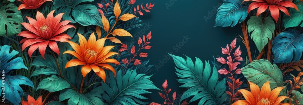 Tropical Floral Border. Tropical Floral Border.