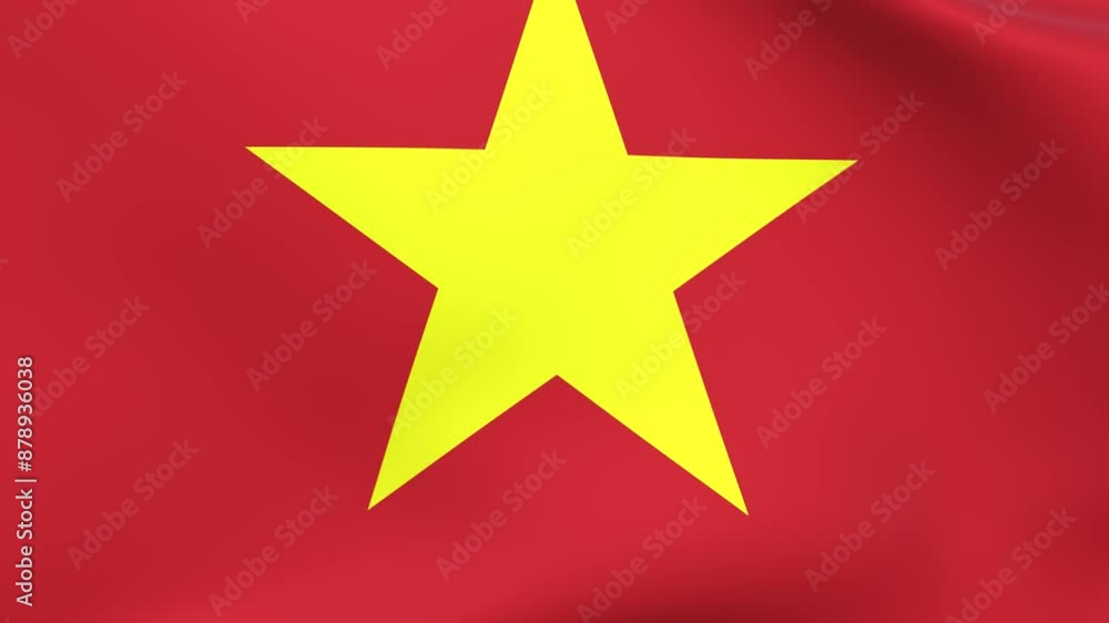Waving flag of Vietnam Animation 3D render Method Waving flag of Vietnam Animation 3D render Method