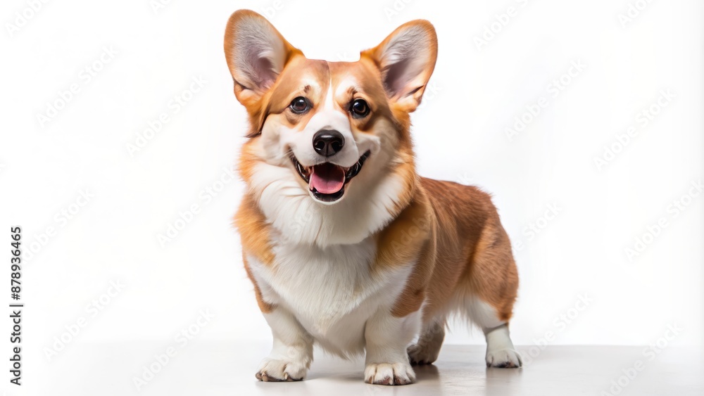Full-body portrait of a corgi dog standing with a happy expression Full-body portrait of a corgi dog standing with a happy expression