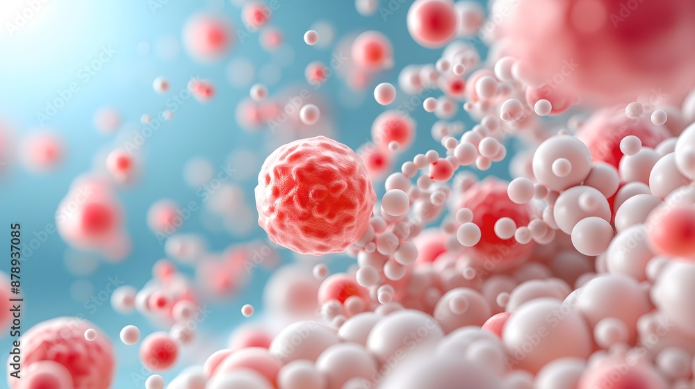 Realistic image of white blood cells with a minimalist background and plenty of copy space, perfect for scientific documentation Realistic image of white blood cells with a minimalist background and plenty of copy space, perfect for scientific documentation