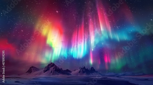 Wallpaper Mural Colorful Northern Lights dancing in the sky above a snow-covered landscape Torontodigital.ca