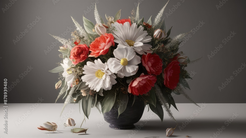 3d floral bouquet white background generative ai (2 3d floral bouquet white background generative ai (2
