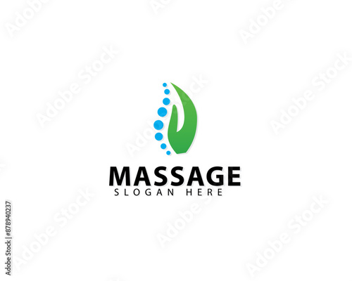 Massage logo design vector with hand creative abstract concept
