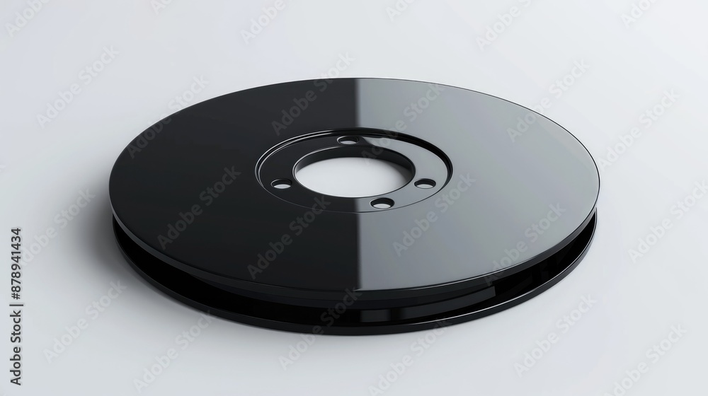 Black magnetic storage disk on white background for computer data storage Black magnetic storage disk on white background for computer data storage