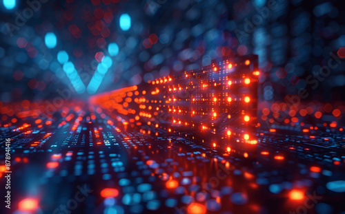 Wallpaper Mural Digital growth and finance futuristic technology background. Big data arrow chart investment business economy stock market increase. Vector illustration Torontodigital.ca