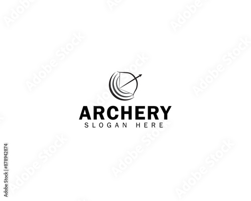 Bow and Arrow creative logo design, Archery concept symbol illustration template