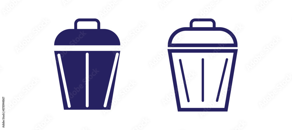 Trash bin. Vector isolated icons. Black vector trash dustbin sign icon isolated elements. Vector 10 eps. Trash bin. Vector isolated icons. Black vector trash dustbin sign icon isolated elements. Vector 10 eps.