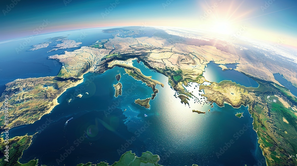Physical Map Of Planet Earth Centered On The Mediterranean Sea 1000 F 878947499 5xjzzqeTIcF9q7U0Hi0KSk3UH2U4ijaX