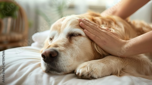 Wallpaper Mural Dog receiving a relaxing massage. grooming. pet care. animal wellness. dog spa. pet massage. Torontodigital.ca