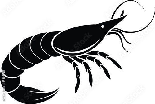 shrimp vector silhouette, shrimp icon vector, Sea lobster

